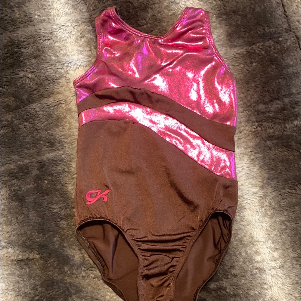 Rare GK Pink and Brown Gymnastics Leotard Child Medium